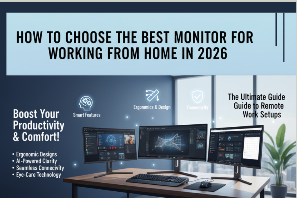 Best monitor for working from home setup on desk with laptop